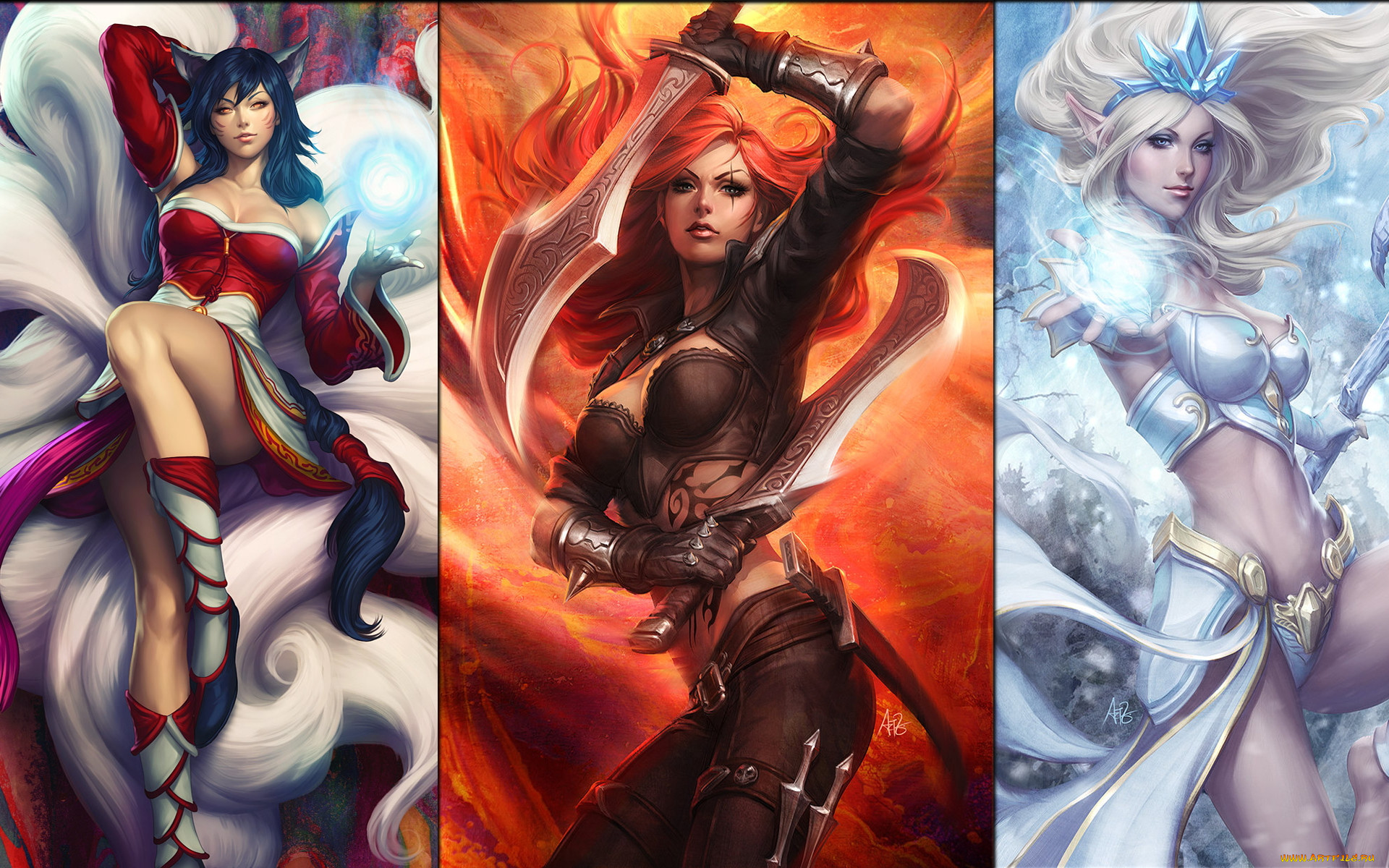  , league of legends, , action, league, of, legends, ahri, katarina, ashe